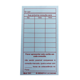 CARTÃO HORÁRIO 100X1 (PAPEL 180 GRAMAS)