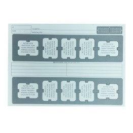 CARTÃO DE RAIO X C/10 FUROS 25X1 (PAPEL 240 GRAMAS)