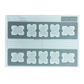 CARTÃO DE RAIO X C/10 FUROS 25X1 (PAPEL 240 GRAMAS)