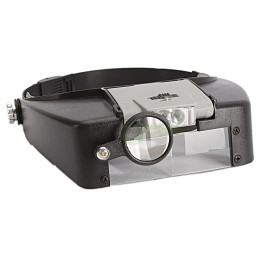 LUPA DE PALA MG 81007 PRETA C/3 LENTES C/ 2 LED