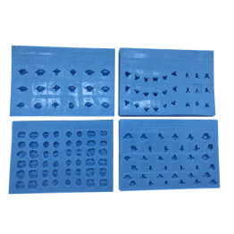 MOLDE DE SILICONE P/ CONFECÇÃO PÔNTICOS E CÚSPIDES C/4