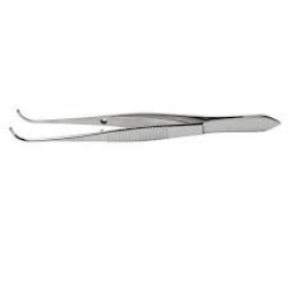 PINÇA MICRO C/ DENTE 13CM CURVA