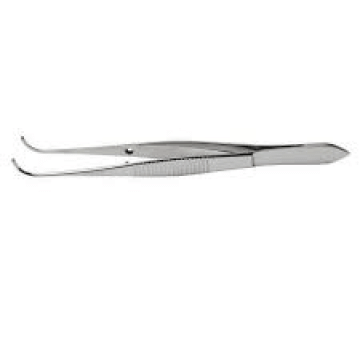 PINÇA MICRO C/ DENTE 13CM CURVA