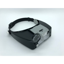 LUPA DE PALA MG 81007 PRETA C/3 LENTES C/ 2 LED